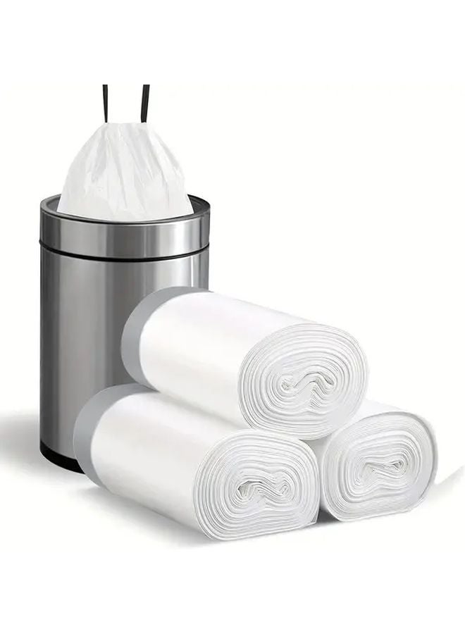 أكياس قمامة بيضاء صغيرة بسحاب 4 جالون 3 لفات 45 قطعة لكل لفة للحمام والمكتب - Image 1